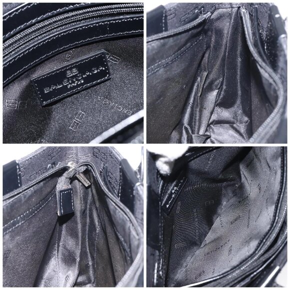 BALENCIAGA Hand Bag Canvas Black Auth SW1025 - Picture 15 of 16
